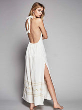 Load image into Gallery viewer, Bohemia Embroidered Backless Maxi Dress