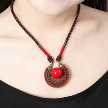Load image into Gallery viewer, Ancient Original Jewelry Collar Necklace Ethnic Style Short Neck Decoration Female Red Pendant Retro Accessories