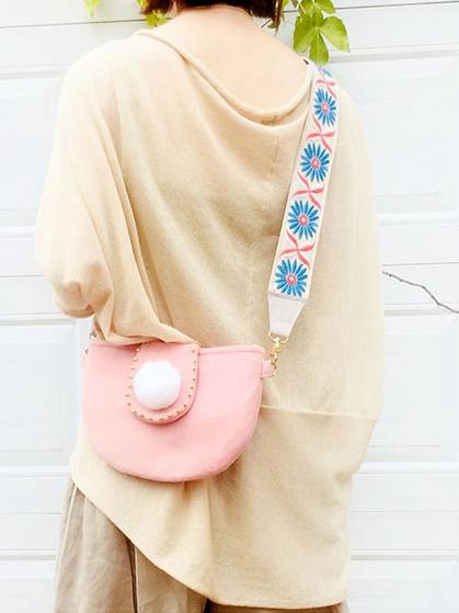 Wide shoulder strap flip cover cute cloth crossbody bag