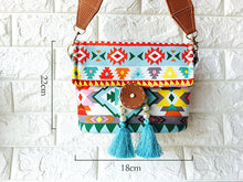 Load image into Gallery viewer, Bohemian fringed wide shoulder strap geometric envelope bag crossbody bag