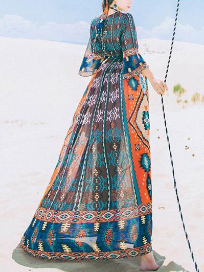 Printed Bohemia Maxi Dress