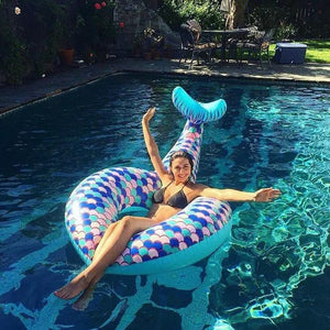 Inflatable Floating Mermaid Swim Ring Environmental PVC Mount Swimming Toy