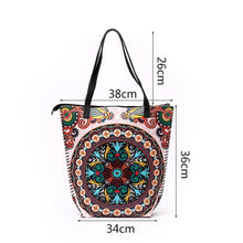 Load image into Gallery viewer, Vintage Women Mandala Flower Shopping Bag Large Capacity Pouch Tote with Handle