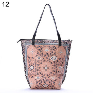 Vintage Women Mandala Flower Shopping Bag Large Capacity Pouch Tote with Handle