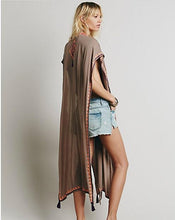 Load image into Gallery viewer, Embroidery ankle length boho cape style bohemia dress