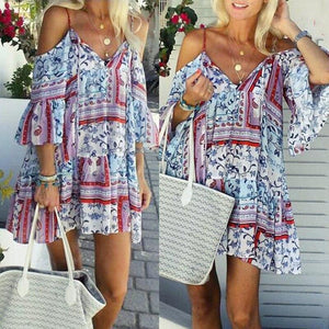 Women Dress Ladies Beach Summer Swing Retro Party Mini Casual Fashion