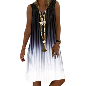 Women Summer Casual Printed Sleeveless Floarl Dress
