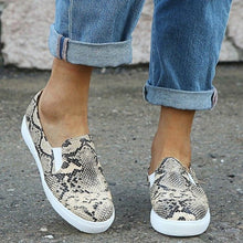 Load image into Gallery viewer, Women Casual  Snake Printing Women Vulcanized Flats Sneakers Shoes