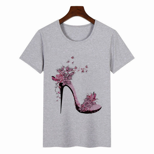 Women's Colorful Butterfly Print Short Sleeve T-shirt