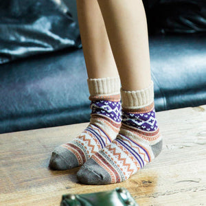 Autumn And Winter Knitted Cotton Wool Thick Warm Women's Socks