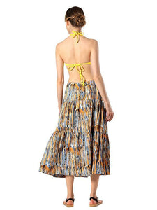 Popular Fashion Strapes Off-Shoulder Sleeveless Loose Big Hem Bonemia Beach Dress