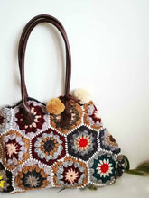 Load image into Gallery viewer, mosaic shoulder handbag hand-woven stitching contrast color limited edition