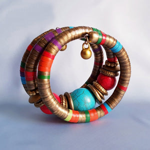 Multilayer Bohemian Turquoise Flexible Bracelet
