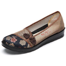 Load image into Gallery viewer, Flower Chineseknot Vintage Retro Mesh Breathable Slip On Flat Shoes