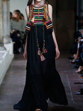 Load image into Gallery viewer, Bohemian Embroidery Slim Chiffon Beach Maxi Dress