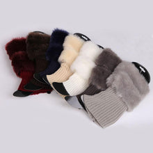 Load image into Gallery viewer, Winter Warm Crochet Knit Fur Trim Leg Warmers