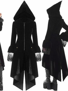 Autumn and Winter Trim Long Vintage Gothic Medieval Windbreaker Coat