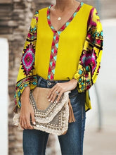 Load image into Gallery viewer, Autumn Floral Print Loose Casual Long-sleeved Women Shirt Tops