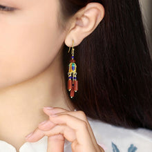 Load image into Gallery viewer, Ethnic Style Retro Red Agate Tassels Fashion Sense Earrings