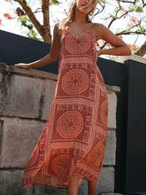 Load image into Gallery viewer, BOHO Inspired Long Boho Dress Sleeveless Straps Summer Dress V-neck Tunic Beach Women Dress