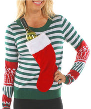Load image into Gallery viewer, Fashion Christmas Sock Round Neck Sweater
