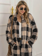 Load image into Gallery viewer, Autumn Winter Sweater Cardigan Amazon Hot Contrast Plaid Long Coat