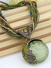 Bohemian Necklace Cat's Eye Stone Multilayer Braided Necklace and Chain Fashion Jewelry