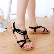 Load image into Gallery viewer, Flower Bead Knitting Clip Toe Slip On Flat Beach Outdoor Sandals