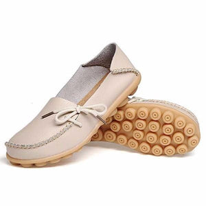 Big Size Pure Color Slip On Lace Up Soft Sole Comfortable Flat Loafers