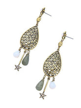 Load image into Gallery viewer, Retro Water Drop National Wind Hollow Long Earrings