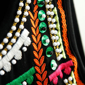 Bohemian Embroidery Slim Chiffon Beach Maxi Dress