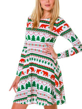 Load image into Gallery viewer, Autumn and winter new Christmas clothing print long-sleeved women&#39;s dress