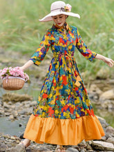 Load image into Gallery viewer, Spring and Autumn Seaside Vacation Loose Waist  Dress