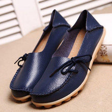 Load image into Gallery viewer, Big Size Pure Color Slip On Lace Up Soft Sole Comfortable Flat Loafers