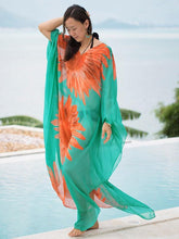 Load image into Gallery viewer, Sunflower Pattern Loose Plus Size Beach Cover-ups