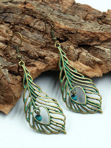 Leaf Pattern Vintage Alloy Earrings Accessories