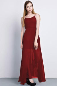 Intellectuality High Waist Strap Chiffon Maxi Dress