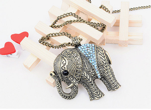 Fashion Western vintage elephant necklace jewellery Sweater Chain
