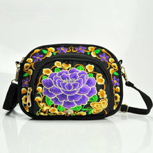 Load image into Gallery viewer, Tibet ethnic embroidery bag double side embroidery canvas zero wallet mobile phone bag women&#39;s Mini slant span bag