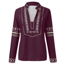 Load image into Gallery viewer, ladies tops and blouses  Vintage Women&#39;s Loose Long Sleeve National Style Print Tops Blouse