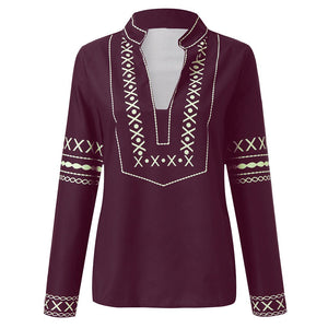 ladies tops and blouses  Vintage Women's Loose Long Sleeve National Style Print Tops Blouse