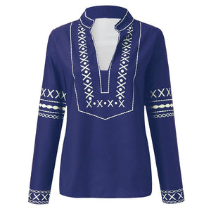 ladies tops and blouses  Vintage Women's Loose Long Sleeve National Style Print Tops Blouse