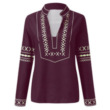 Load image into Gallery viewer, ladies tops and blouses  Vintage Women&#39;s Loose Long Sleeve National Style Print Tops Blouse