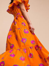 Load image into Gallery viewer, Off The Shoulder Ruffled Holiday High Waist Long Dress