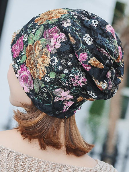 Boho Lace Floral Double-layer Casual Outdoor Hat