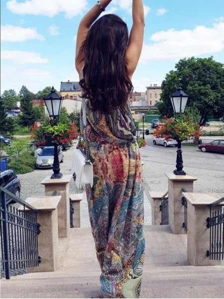 Halter Strapless Floral Bohemia Long Dress