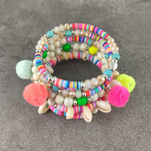 Load image into Gallery viewer, Colorful Natural Shell Beaded Bracelets