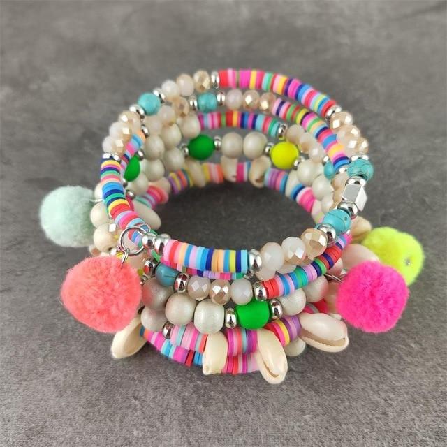 Colorful Natural Shell Beaded Bracelets