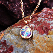 Load image into Gallery viewer, Natural Lava Gem Stone Necklace Colorful