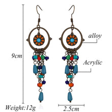 Load image into Gallery viewer, Bohemian long acrylic beads tassel drop earrings jewelry for women